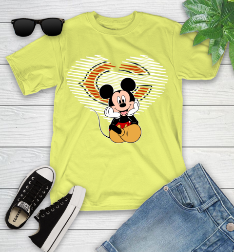 NFL Chicago Bears The Heart Mickey Mouse Disney Football T Shirt_000 Youth T-Shirt 10