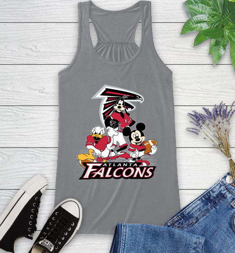 NFL Atlanta Falcons Mickey Mouse Donald Duck Goofy Football Shirt Racerback Tank 4
