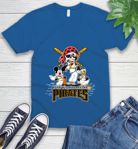MLB Pittsburgh Pirates Mickey Mouse Donald Duck Goofy Baseball T Shirt V-Neck T-Shirt 5