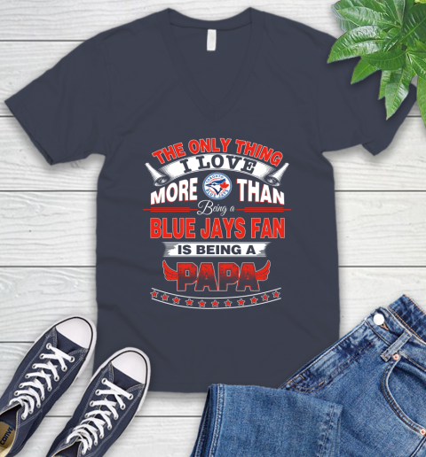 NHL The Only Thing I Love More Than Being A Toronto Blue Jays Fan Is Being A Papa Hockey V-Neck T-Shirt 8