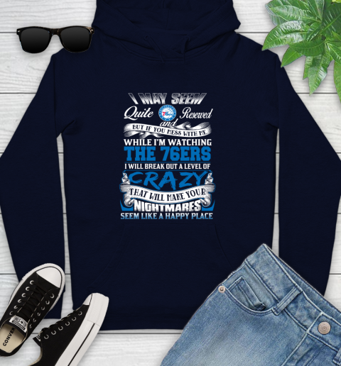 Philadelphia 76ers NBA Basketball Don't Mess With Me While I'm Watching My Team Youth Hoodie 4 Philadelphia 76ers NBA Basketball Don't Mess With Me While I'm Watching My Team Youth Hoodie - Image 4
