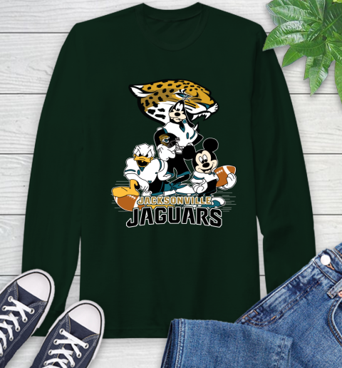 NFL Jacksonville Jaguars Mickey Mouse Donald Duck Goofy Football Shirt Long Sleeve T-Shirt 7