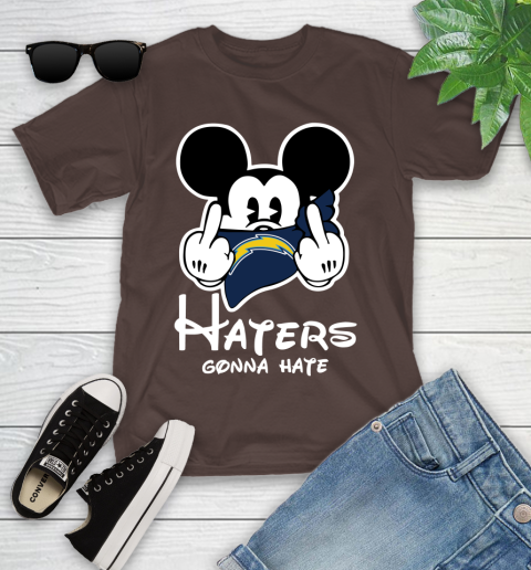NFL Los Angeles Chargers Haters Gonna Hate Mickey Mouse Disney Football T Shirt Youth T-Shirt 7