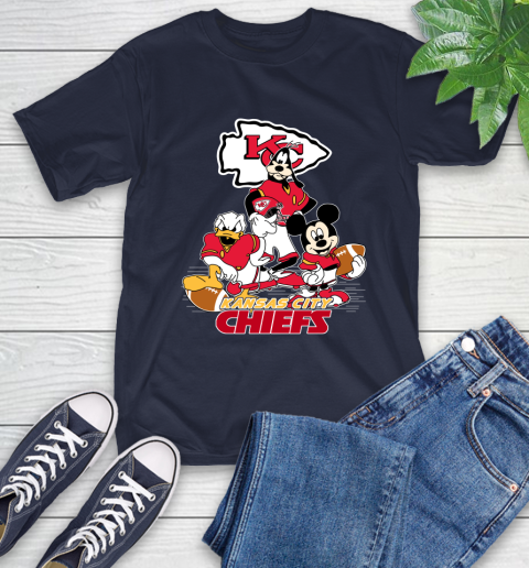 NFL Kansas City Chiefs Mickey Mouse Donald Duck Goofy Football Shirt T-Shirt 3