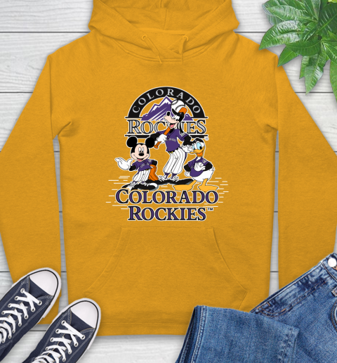 MLB Colorado Rockies Mickey Mouse Donald Duck Goofy Baseball T Shirt Hoodie 2