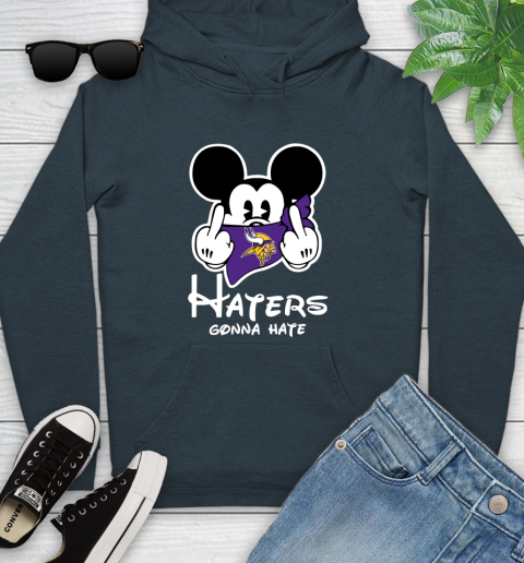 NFL Minnesota Vikings Haters Gonna Hate Mickey Mouse Disney Football T Shirt Youth Hoodie 10