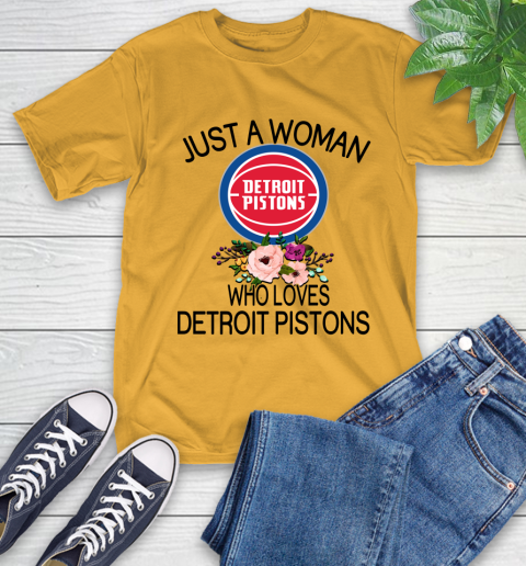 Nba Just A Woman Who Loves Detroit Pistons Basketball Sports T Shirt Itees Global