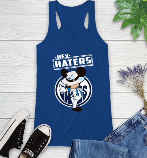 NHL Hey Haters Mickey Hockey Sports Edmonton Oilers Racerback Tank 8