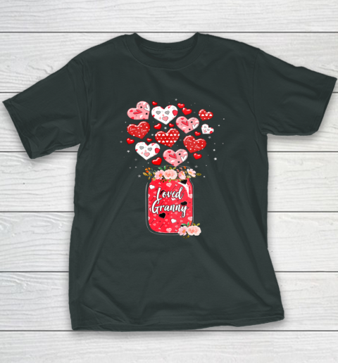 Buffalo Plaid Hearts Loved Grammy Valentine Day Youth T-Shirt 4