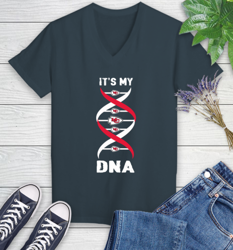 Kansas City Chiefs NFL Football It's My DNA Sports Women's V-Neck T-Shirt 8