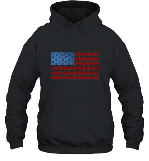 Golden Retriever Flag of the United States Tshirt Hooded