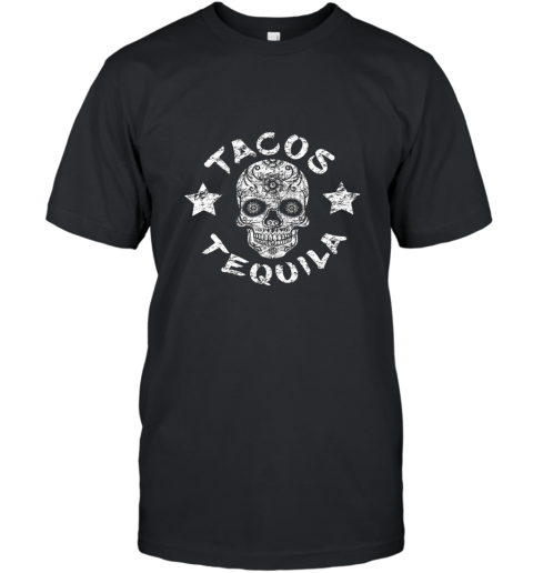 Day Of The Dead Tacos Tequila Halloween Sugar Skull T Shirt T-Shirt