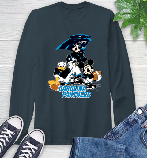 NFL Carolina Panthers Mickey Mouse Donald Duck Goofy Football Shirt Long Sleeve T-Shirt 9