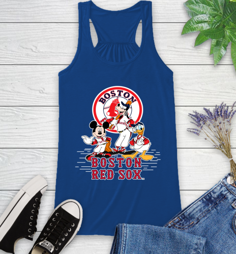 MLB Boston Red Sox Mickey Mouse Donald Duck Goofy Baseball T Shirt Racerback Tank 8