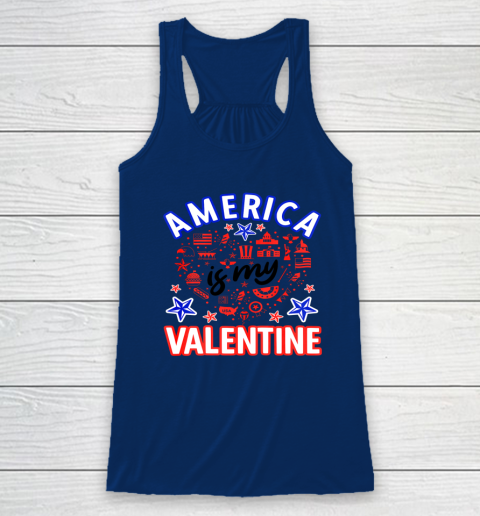 America is My Valentine Proud American Heart USA Racerback Tank 4