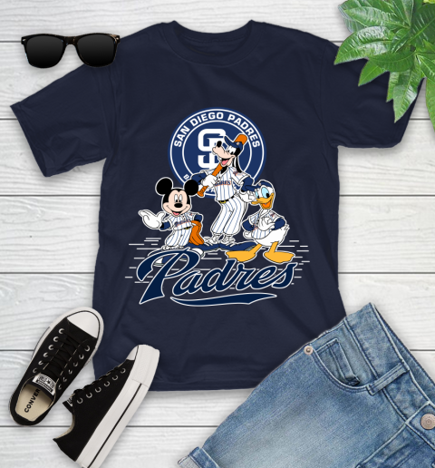 MLB San Diego Padres Mickey Mouse Donald Duck Goofy Baseball T Shirt Youth T-Shirt 17