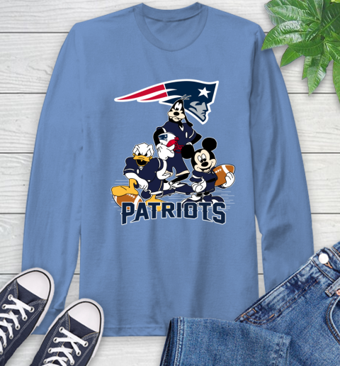 NFL New England Patriots Mickey Mouse Donald Duck Goofy Football Shirt Long Sleeve T-Shirt 12