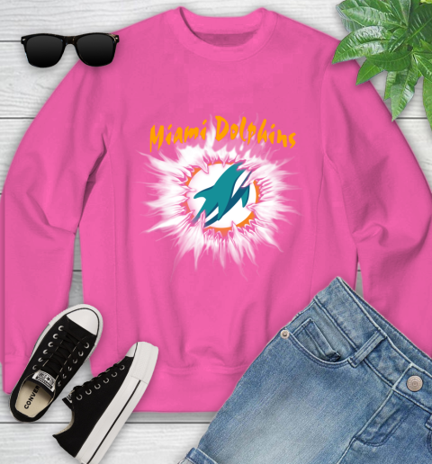 Miami Dolphins NFL Football Adoring Fan Rip Sports Youth Sweatshirt 6