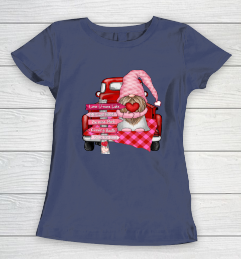Valentine Vintage Red Truck Gnomes You And Me Valentines Day Women's T-Shirt 16