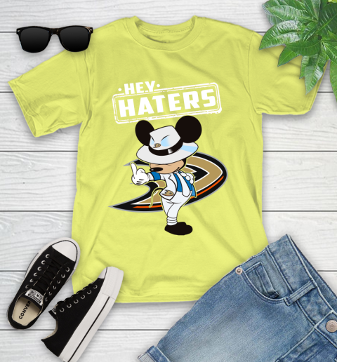 NHL Hey Haters Mickey Hockey Sports Anaheim Ducks Youth T-Shirt 10