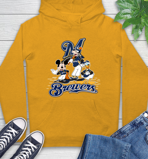 MLB Milwaukee Brewers Mickey Mouse Donald Duck Goofy Baseball T Shirt Hoodie 2