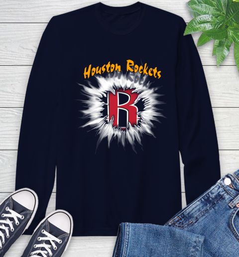 Houston Rockets NBA Basketball Rip Sports Long Sleeve T-Shirt 3