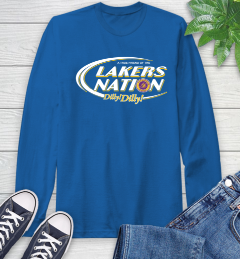 NBA A True Friend Of The Los Angeles Lakers Dilly Dilly Basketball Sports Long Sleeve T-Shirt 10