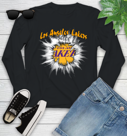 Los Angeles Lakers NBA Basketball Rip Sports Youth Long Sleeve