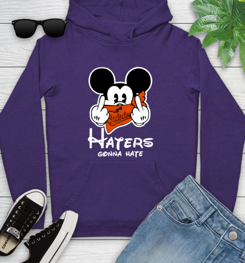 MLB Baltimore Orioles Haters Gonna Hate Mickey Mouse Disney Baseball T Shirt_000 Youth Hoodie 5