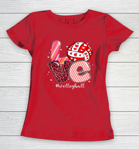 Funny Valentine Volleyball Player Sport Lovers Family Outfit Women's T-Shirt 7