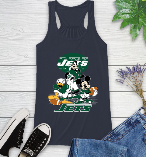 NFL New York Jets Mickey Mouse Donald Duck Goofy Football Shirt Racerback Tank 10