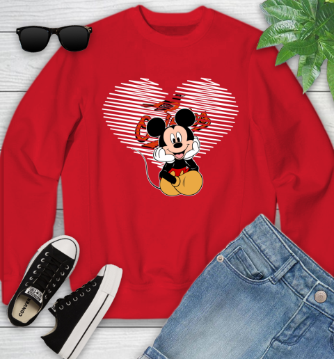 MLB Baltimore Orioles The Heart Mickey Mouse Disney Baseball T Shirt_000 Youth Sweatshirt 8