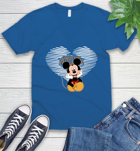 NBA New York Knicks The Heart Mickey Mouse Disney Basketball V-Neck T-Shirt 5