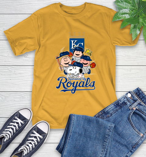 MLB Kansas City Royals Snoopy Charlie Brown Woodstock The Peanuts Movie Baseball T Shirt_000 T-Shirt 2