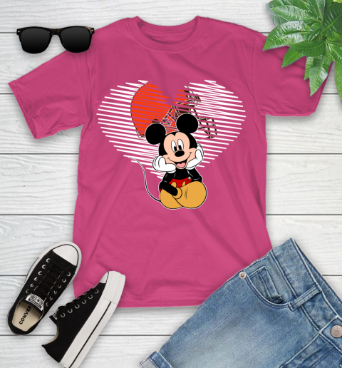 NFL Cleveland Browns The Heart Mickey Mouse Disney Football T Shirt_000 Youth T-Shirt 11
