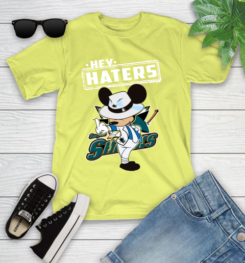 NHL Hey Haters Mickey Hockey Sports San Jose Sharks Youth T-Shirt 10