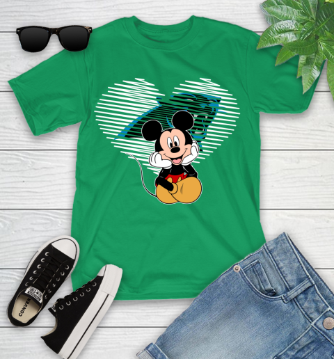 NFL Carolina Panthers The Heart Mickey Mouse Disney Football T Shirt_000 Youth T-Shirt 8