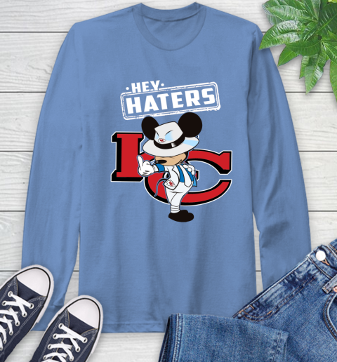 NFL Hey Haters Mickey Football Sports Kansas City Chiefs Long Sleeve T-Shirt 12