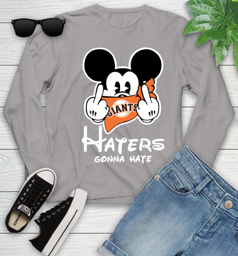 MLB San Francisco Giants Haters Gonna Hate Mickey Mouse Disney Baseball T Shirt_000 Youth Long Sleeve 5