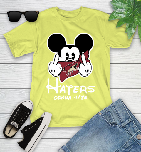 NHL Arizona Coyotes Haters Gonna Hate Mickey Mouse Disney Hockey T Shirt Youth T-Shirt 10