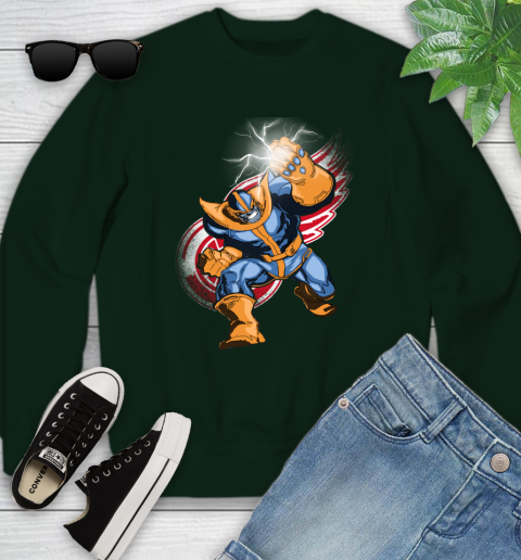Detroit Red Wings NHL Hockey Thanos Avengers Infinity War Marvel Youth Sweatshirt 9
