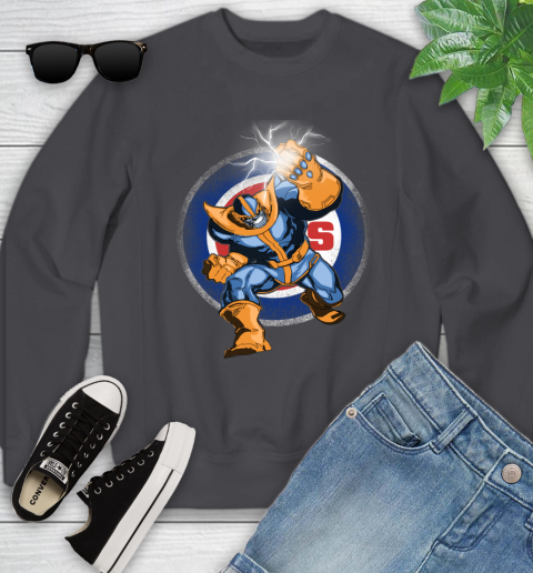 Chicago Cubs MLB Baseball Thanos Avengers Infinity War Marvel Youth Sweatshirt 5