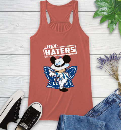 NHL Hey Haters Mickey Hockey Sports Toronto Maple Leafs Racerback Tank 3