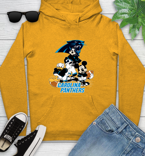 NFL Carolina Panthers Mickey Mouse Donald Duck Goofy Football Shirt Youth Hoodie 2