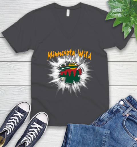 Minnesota Wild NHL Hockey Adoring Fan Rip Sports V-Neck T-Shirt 4