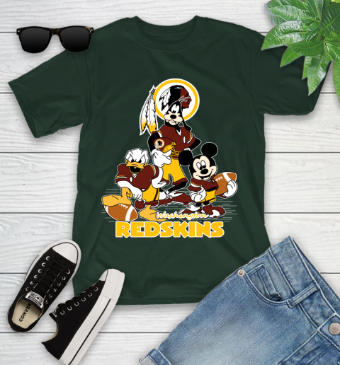 NFL Washington Redskins Mickey Mouse Donald Duck Goofy Football Shirt Youth T-Shirt 5