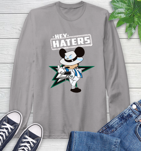 NHL Hey Haters Mickey Hockey Sports Dallas Stars Long Sleeve T-Shirt 6