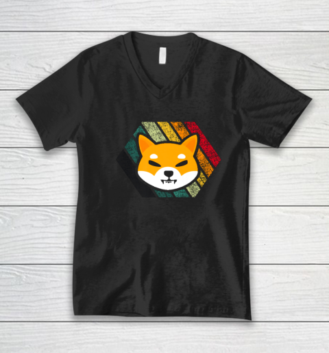 Retro Shiba Inu Hodler Shirt Shiba Inu Coin Cryptocurrency V-Neck T-Shirt