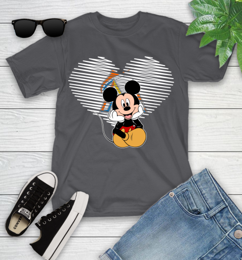 MLB Miami Marlins The Heart Mickey Mouse Disney Baseball T Shirt_000 Youth T-Shirt 6