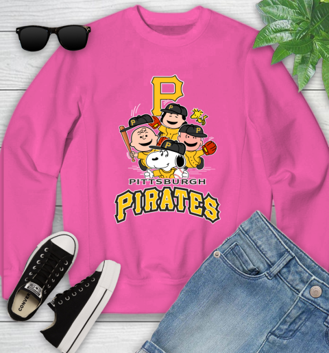 MLB Pittsburgh Pirates Snoopy Charlie Brown Woodstock The Peanuts Movie Baseball T Shirt_000 Youth Sweatshirt 6
